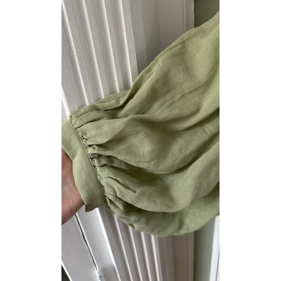 Daughters of India Women's Kyra Mini Dress Jade Size Medium Solid Gauze - Picture 2 of 10